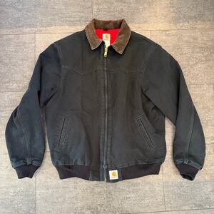 Carhartt J13 BLK Santa Fe Canvas Fleece Lined Jacket XL
